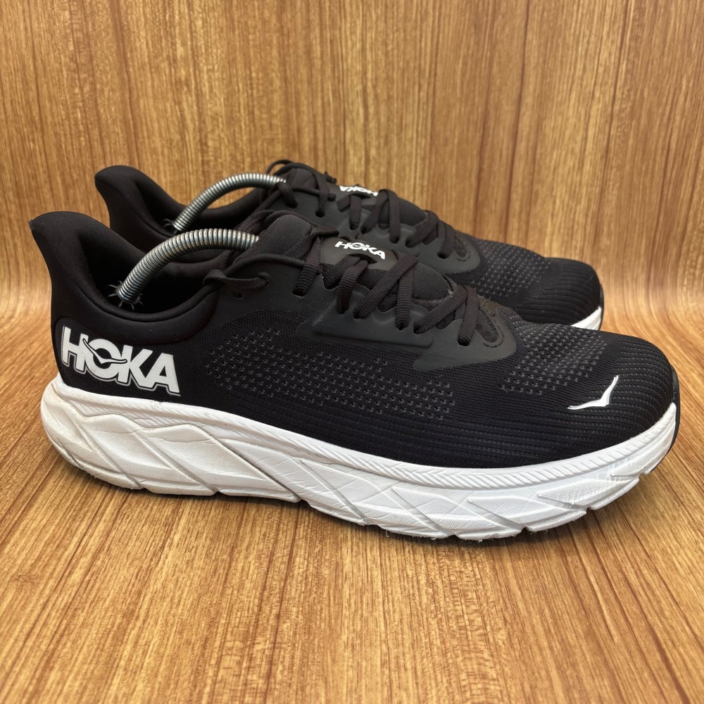 Hoka Arahi 7 Running Shoes Mens 11 2E Wide Black White Stability 1147870